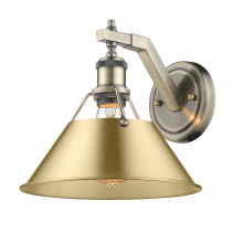 Golden 3306-1W AB-BCB - Yep by Golden Lighting Orwell 1-light Wall Sconce in Aged Brass and Brushed Champagne Brass shade